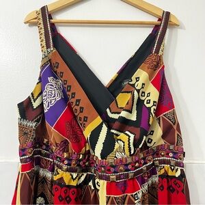 Lane Bryant 22 Colorful Sleeveless Geometric Tribal Aztec Print Boho Maxi Dress